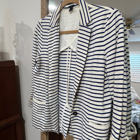 J.Crew Navy and White Striped Blazer - Size Small - Picture 3 of 8